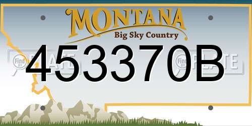 453370B Montana License Plate