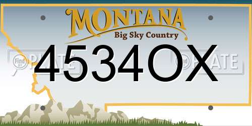 4534OX Montana License Plate