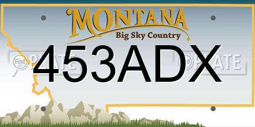 453ADX Montana License Plate