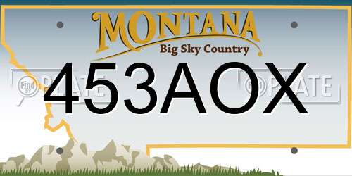 453AOX Montana License Plate