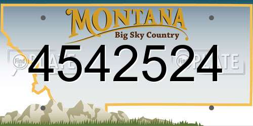 4542524 Montana License Plate