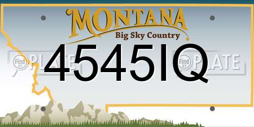 4545IQ Montana License Plate
