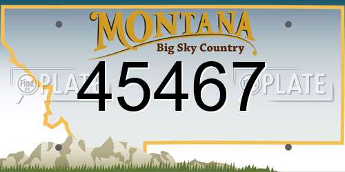 45467 Montana License Plate