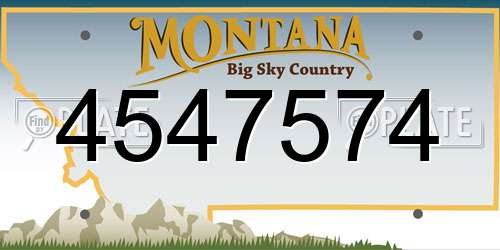 4547574 Montana License Plate