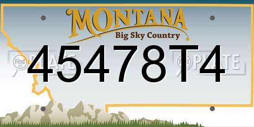 45478T4 Montana License Plate