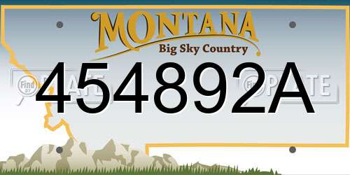 454892A Montana License Plate