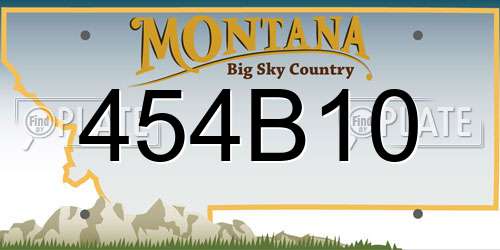 454B10 Montana License Plate