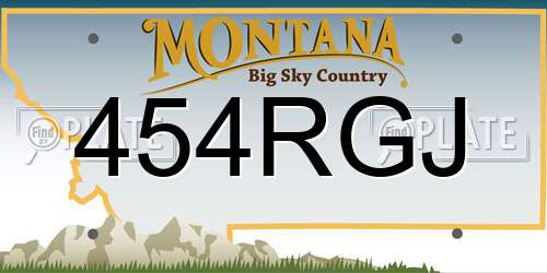 454RGJ Montana License Plate