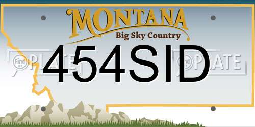 454SID Montana License Plate