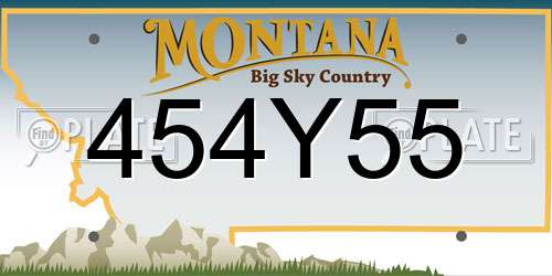 454Y55 Montana License Plate