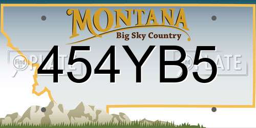 454YB5 Montana License Plate