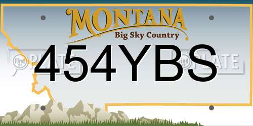454YBS Montana License Plate
