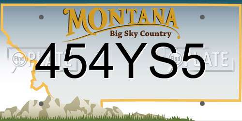 454YS5 Montana License Plate