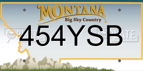 454YSB Montana License Plate