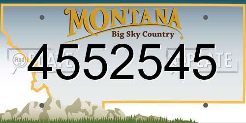 4552545 Montana License Plate