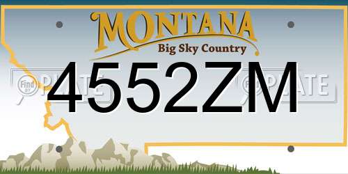 4552ZM Montana License Plate