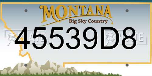 45539D8 Montana License Plate