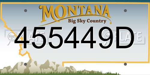 455449D Montana License Plate