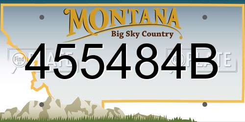 455484B Montana License Plate
