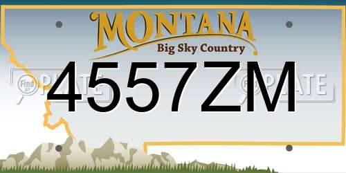 4557ZM Montana License Plate