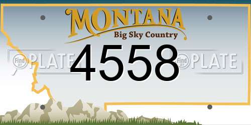 4558 Montana License Plate