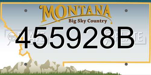 455928B Montana License Plate