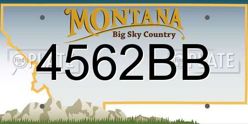 4562BB Montana License Plate