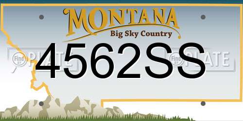 4562SS Montana License Plate