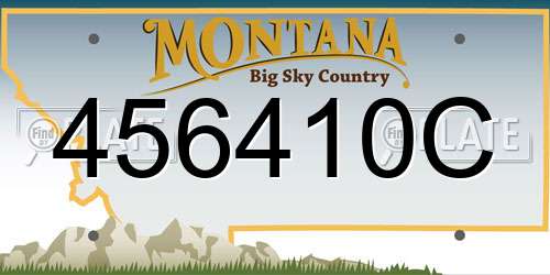 456410C Montana License Plate