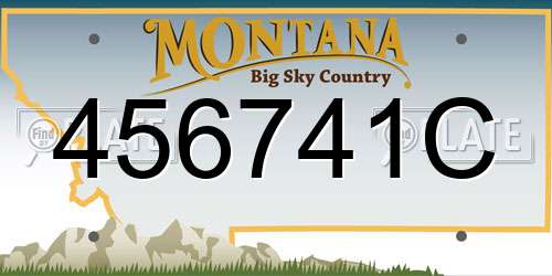456741C Montana License Plate