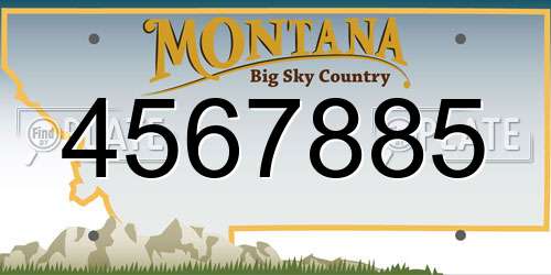 4567885 Montana License Plate