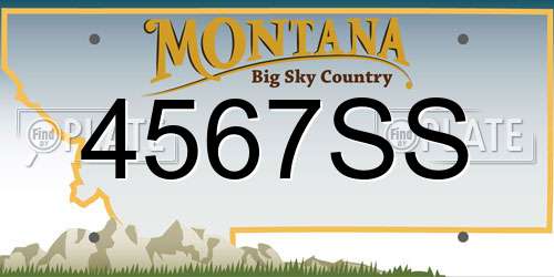 4567SS Montana License Plate
