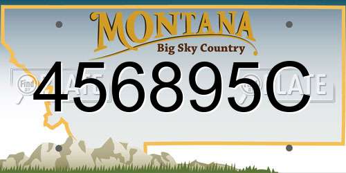 456895C Montana License Plate