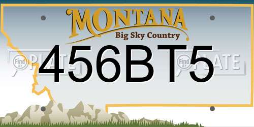 456BT5 Montana License Plate