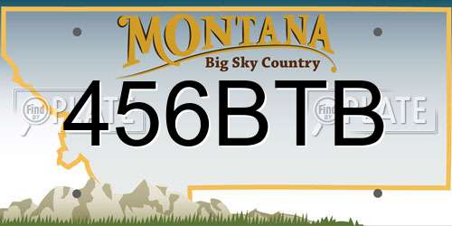 456BTB Montana License Plate