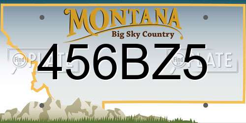 456BZ5 Montana License Plate