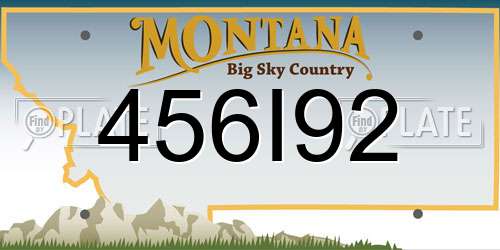 456I92 Montana License Plate