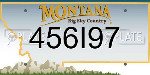 456I97 Montana License Plate