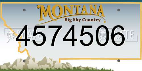 4574506 Montana License Plate