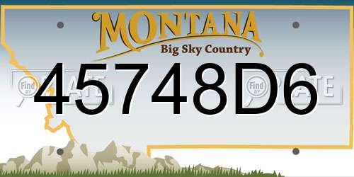 45748D6 Montana License Plate