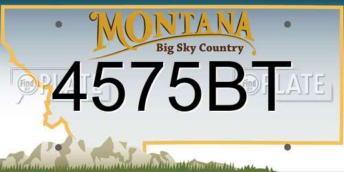 4575BT Montana License Plate