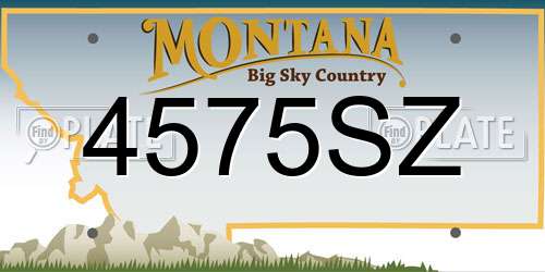 4575SZ Montana License Plate