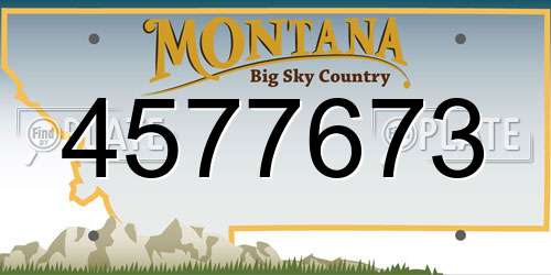 4577673 Montana License Plate