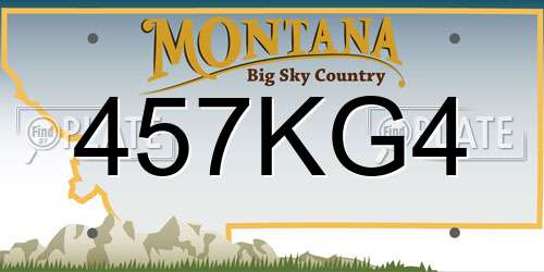 457KG4 Montana License Plate