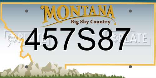 457S87 Montana License Plate
