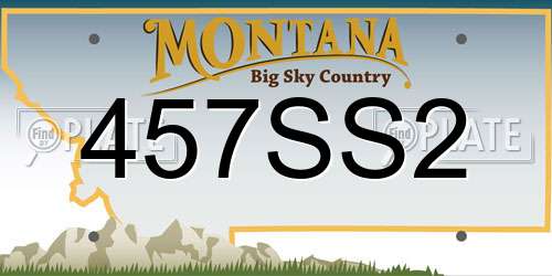 457SS2 Montana License Plate
