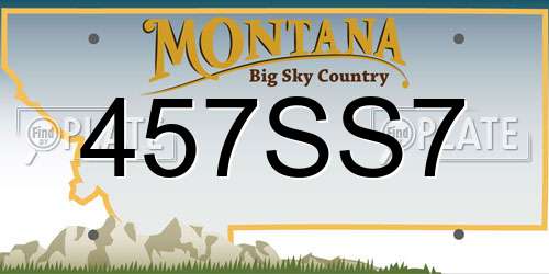 457SS7 Montana License Plate