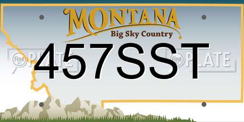 457SST Montana License Plate