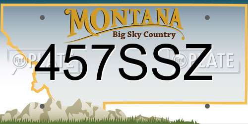 457SSZ Montana License Plate