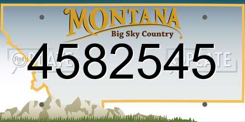 4582545 Montana License Plate